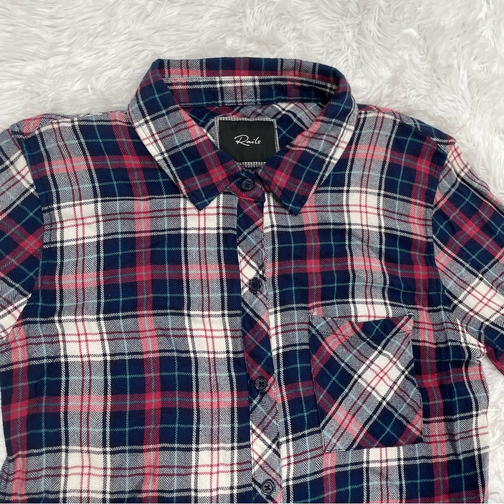 Rails Hunter Plaid Button Down Flannel Shirt Wome… - image 4